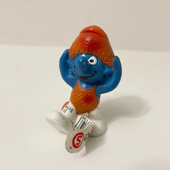 2009 Schleich Peyo Smurf Pisces Zodiac Figurine PVC Fish Figure - Picture 10 of 12